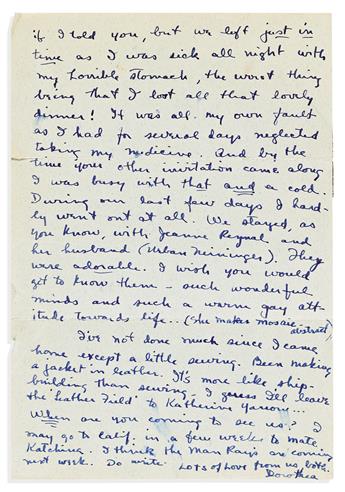 Tanning, Dorothea (1910-2012) Autograph Letter Signed with Collage Elements.